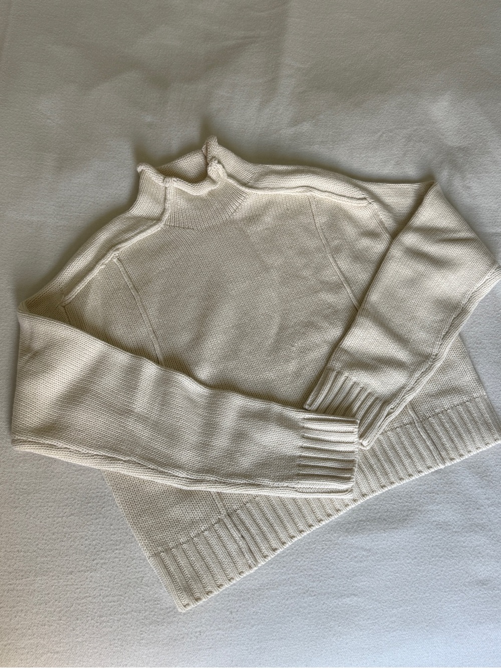 Fashion Nova Cream Mock Neck Sweater